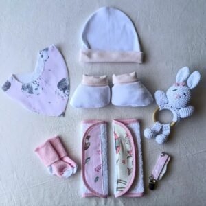 Set BabyShower «Mundo de Zoe» Ternura en Rosa Viejo y Lila