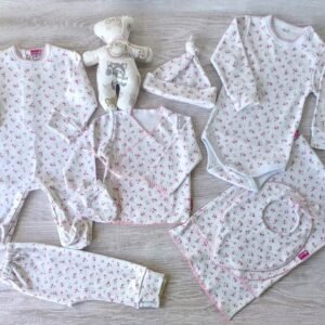 Set de Recibimiento RN 0 a 3 Meses 8 Piezas Estampado 