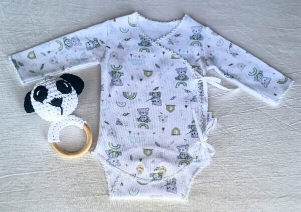 Body RN, 0 a 3 Meses. Mangas Largas. Estampado. Lazos. Sonajero Amigurumi - Imagen 2