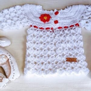 Saquito Tejido a Crochet. Modelo Exclusivo e Irrepetible. 0 a 3 Meses. Muñeco de Apego. Agua de Azahar «Petit Enfant»