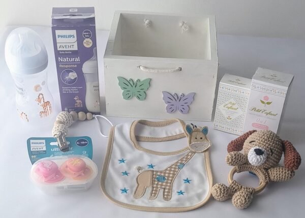 Set Baby Shower Pañalero Artesanal C/Mamadera - Imagen 2