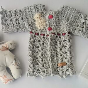 Saquito Tejido a Crochet. Modelo Exclusivo e Irrepetible. 0 a 3 Meses. Muñeco de Apego. Agua de Azahar «Petit Enfant»