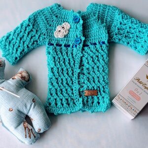 Saquito Tejido a Crochet Prematuros. Modelo Exclusivo e Irrepetible. 0 a 3 Meses. Muñeco de Apego Agua de Azahar Petit Enfant
