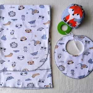 Mantitas Algodón Premium con Babero. Estampadas